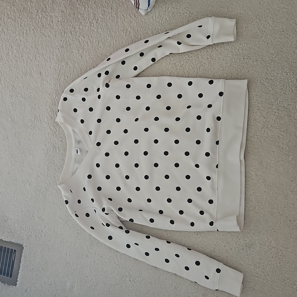 Old Navy Black and White Polka Dot Crewneck Sweatshirt - Picture 2 of 5